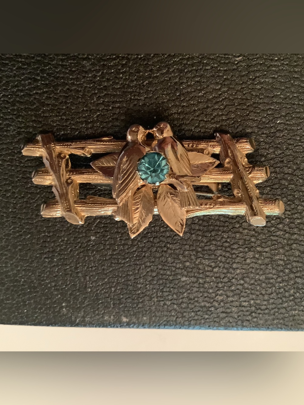 Coro Vintage Gold-Tone Love Bird Brooch.
